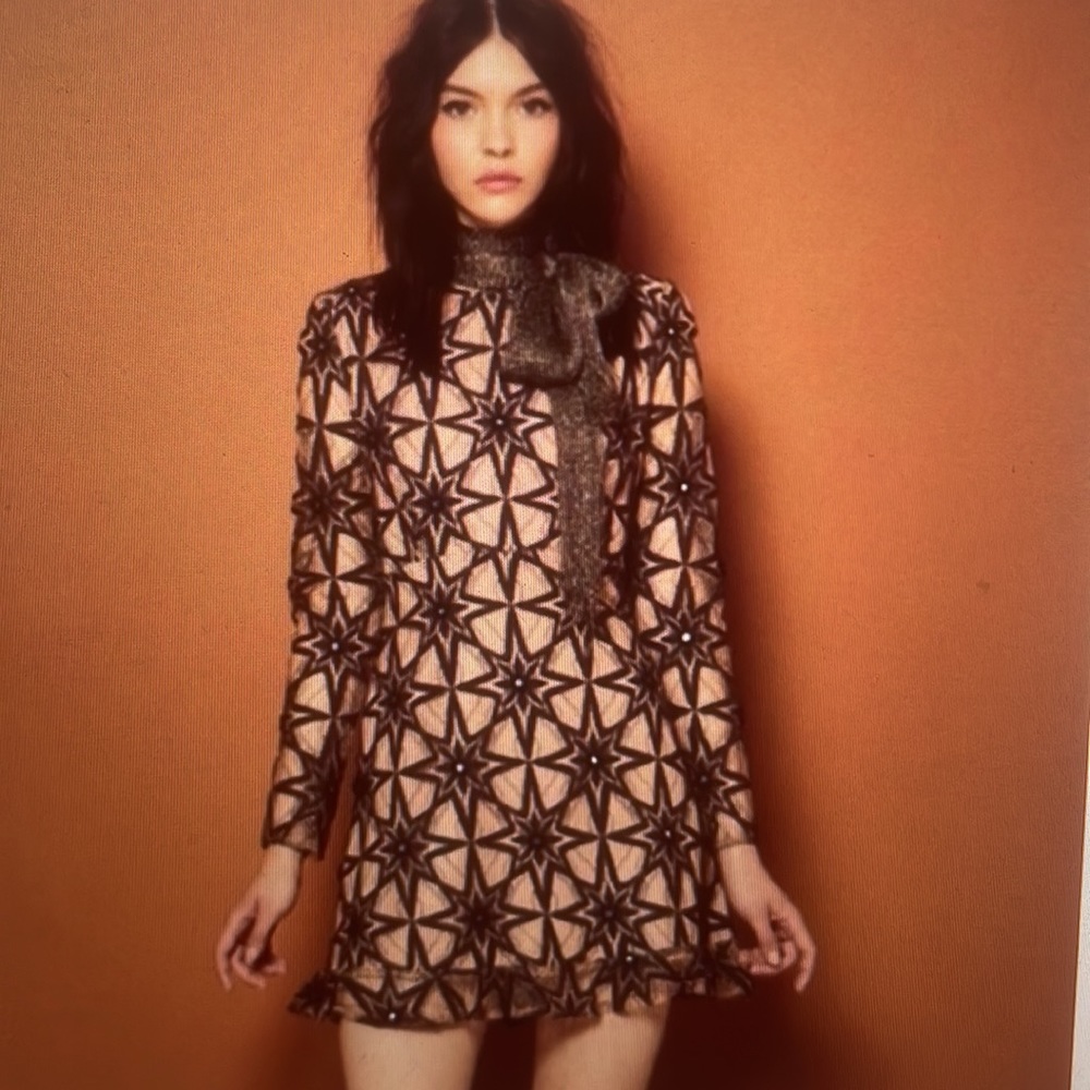 For love and Lemons black nude Metz dress sz Medium